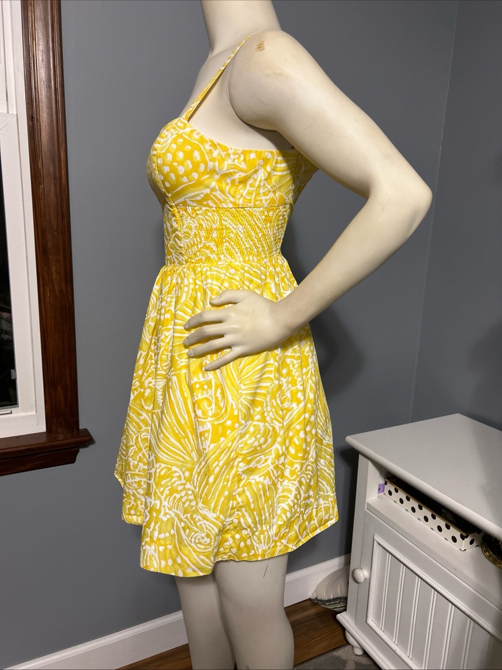 Lilly Pulitzer Christine Dress Sz 2 Yellow Sunglow Fit & Flare Mini W/Pockets - Picture 7 of 13